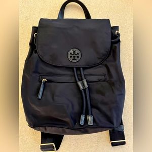 Tory Burch Navy Nylon Backpack